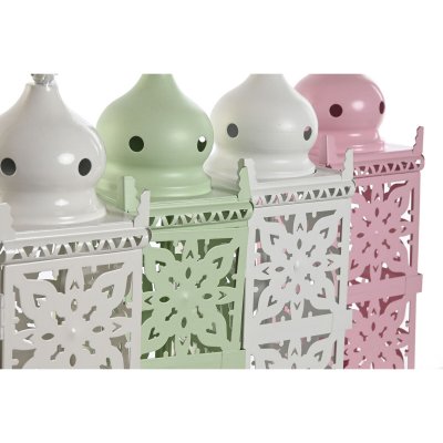 Home ESPRIT Lyhty Hvit Grønn rosa Jern Orientalsk 10 x 30 cm (4 enheter)