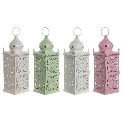 Home ESPRIT Lyhty Hvit Grønn rosa Jern Orientalsk 10 x 30 cm (4 enheter)