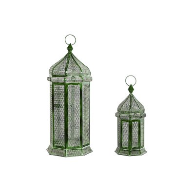 Home ESPRIT Lykter Grønn Metall Orientalsk 23 x 57 cm (2 Deler)