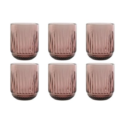 Home ESPRIT Sett med glass rosa Krystall (6 enheter)