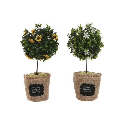 Home ESPRIT Dørstopper PVC 18 x 36 cm (2 enheter) Hvit Polyester