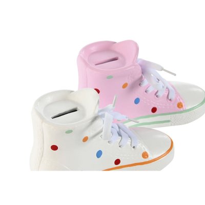 Home ESPRIT Sparebøsse Steintøy Tøfler 18 X 7 10 cm (2 enheter) Hvit