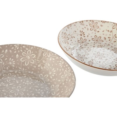 Home ESPRIT Platesett Brun beige Porselen 20 x 4 cm