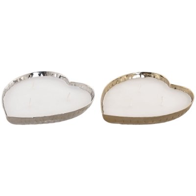 Home ESPRIT Duftlys Moderne Hjerte 320 g (2 enheter) Aluminium