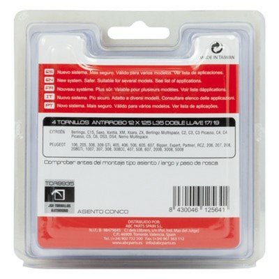 ABC Parts Tyverisikre skruer L48 17/19 12 x 125 mm 4 enheter