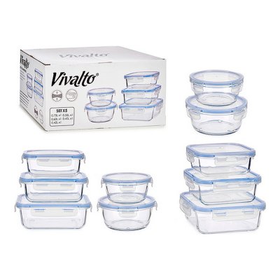 Set of lunch boxes Transparent Plastic Glass (5 Pieces)