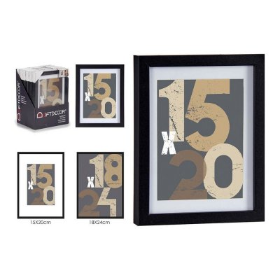 Wall photo frame Black 20,5 x 2,5 x 26,5 cm MDF Wood (1 uds)