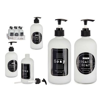 Soap Dispenser Black White Glass 480 ml polypropylene 8 x 19 x 8 cm