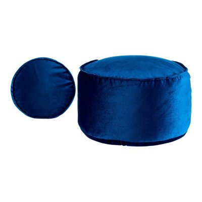 Pouffe Blue Polyester polystyrene (60 x 35 x 60 cm)