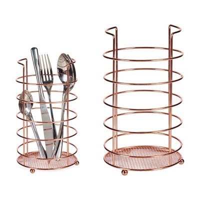 Cutlery Organiser Copper Metal (11,5 x 20,5 x 11,5 cm)