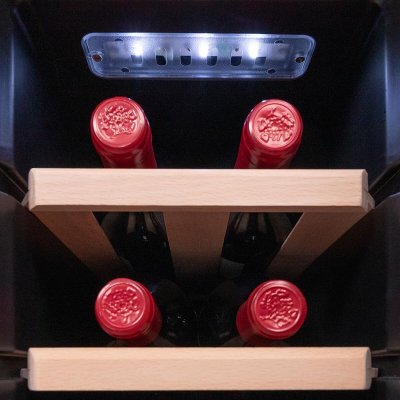 Cecotec Vinotéka GrandSommelier 1250 12 flasker LED svart glass trehyller touch display