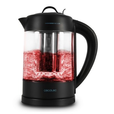 Cecotec Vannkoker og Elektrisk Tekjele Cecotec ThermoSense 390 Clear 2200W 1,7 L Svart Rustfritt stål 2200 W 1850-2200 W 1,7 L
