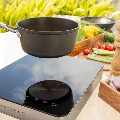 Cecotec Induksjonsvarmeplate Full Magma Single 2000 W Svart Glass