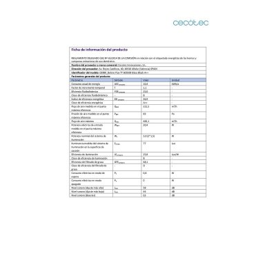 Cecotec Kjøkkenvifte 60 cm Bolero Flux TT 605500 Glass svart A++ kristall