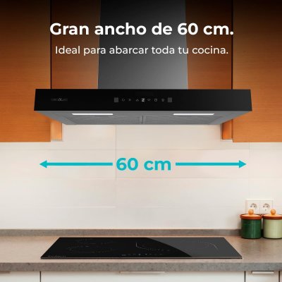 Cecotec Kjøkkenvifte 60 cm Bolero Flux TT 605500 Glass svart A++ kristall