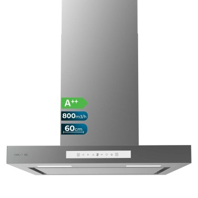 Cecotec Kjøkkenvifte Bolero Flux TT 608000 Slim Glass 60 cm Hvit A++ Rustfritt stål