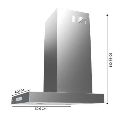 Cecotec Kjøkkenvifte Bolero Flux TT 608000 Slim Glass 60 cm Hvit A++ Rustfritt stål