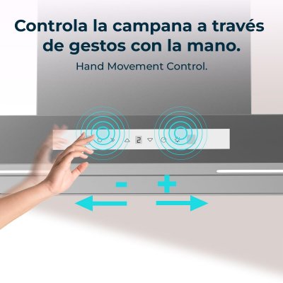 Cecotec Kjøkkenvifte Bolero Flux TT 608000 Slim Glass 60 cm Hvit A++ Rustfritt stål