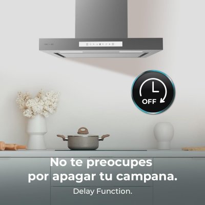 Cecotec Kjøkkenvifte Bolero Flux TT 608000 Slim Glass 60 cm Hvit A++ Rustfritt stål