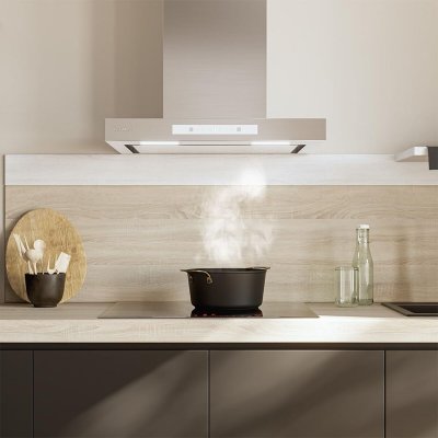 Cecotec Kjøkkenvifte Bolero Flux TT 608000 Slim Glass 60 cm Hvit A++ Rustfritt stål