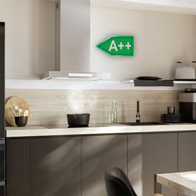 Cecotec Kjøkkenvifte Bolero Flux TT 608000 Slim Glass 60 cm Hvit A++ Rustfritt stål