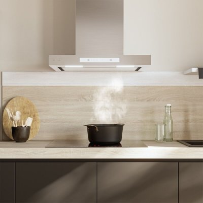 Cecotec Kjøkkenvifte Bolero Flux TT 608000 Slim Glass 60 cm Hvit A++ Rustfritt stål