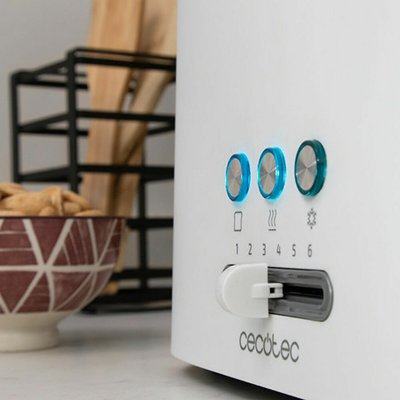 Cecotec Brødrister Toast&Taste 16000 Extra Double 1630 W 1630W Hvit Aluminium