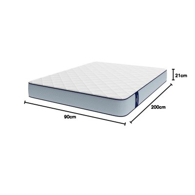 Cecotec Flow ViscoCare 1900 viskoelastisk madrass 90x200 cm medium fast 21 høy Blå Polyester