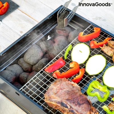InnovaGoods Sammenleggbar bærbar grill for bruk med kull BearBQ InnovaGoods