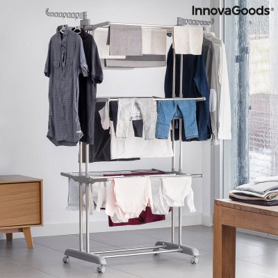 InnovaGoods Sammenleggbart, vertikalt tørkestativ med hjul Folver InnovaGoods 24 Stenger