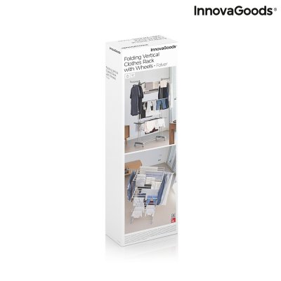 InnovaGoods Sammenleggbart, vertikalt tørkestativ med hjul Folver InnovaGoods 24 Stenger