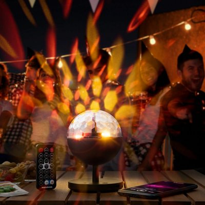 InnovaGoods Oppladbar LED-projektor med høyttaler Istarlyt Svart