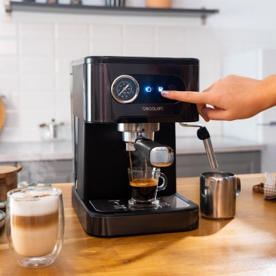 Cecotec Power Espresso 20 Pro espressomaskin bar 1, 5L damp stål Svart Rustfritt