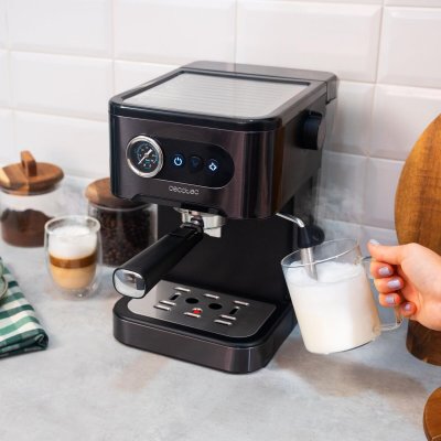 Cecotec Power Espresso 20 Pro espressomaskin bar 1, 5L damp stål Svart Rustfritt