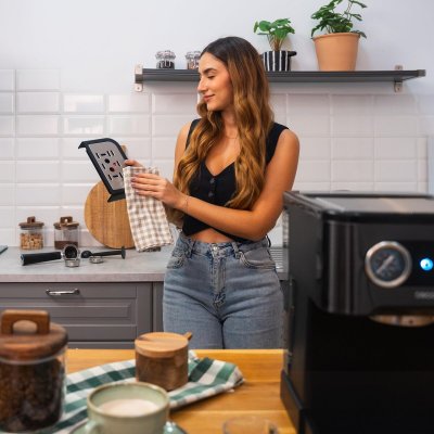 Cecotec Power Espresso 20 Pro espressomaskin bar 1, 5L damp stål Svart Rustfritt