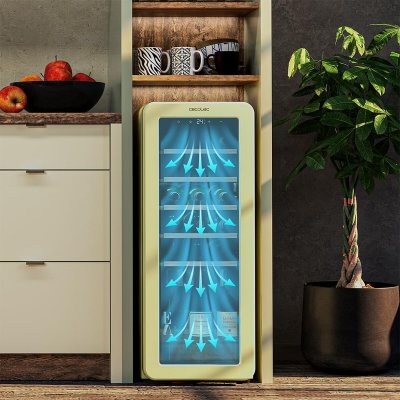 Cecotec Vinotéka 24 flasker Bolero GrandSommelier Origin Hit beige LED NoFrost display Glass