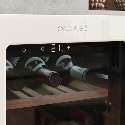 Cecotec Vinotéka 24 flasker Bolero GrandSommelier Origin Hit beige LED NoFrost display Glass