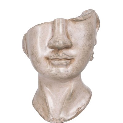 BigBuy Home Dekorativ Figur beige Ansikt 12, 5 x 13, 27, cm Metall