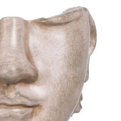 BigBuy Home Dekorativ Figur beige Ansikt 12, 5 x 13, 27, cm Metall