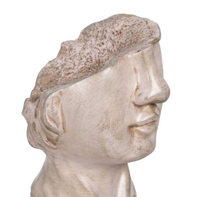 BigBuy Home Dekorativ Figur beige Ansikt 12, 5 x 13, 27, cm Metall