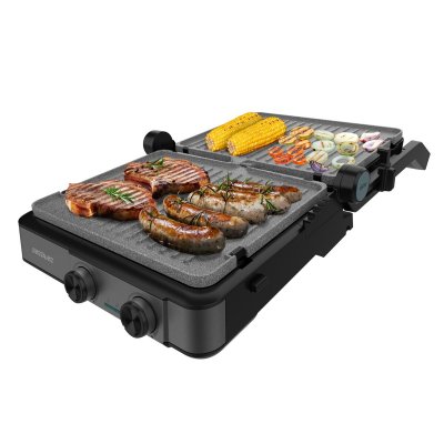 Cecotec Elektrisk Grill Rock’nGrill 2200 Dual 2200W stål non-stick 180º åpning Svart Rustfritt