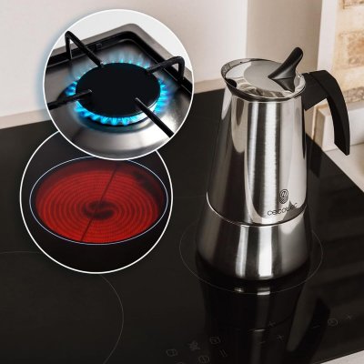 Cecotec Kaffetrakter Italiana Piccolina 900 Rød Rustfritt Stål 2 Kopper 450 ml Dryppstopp