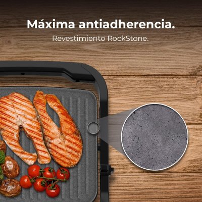Cecotec Elektrisk Grill Rock'nGrill 2000 2000W 180º non-stick stein Svart