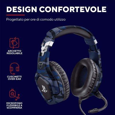 Trust Hodetelefoner GXT 488 Forze PS4 Blå Svart Aluminium