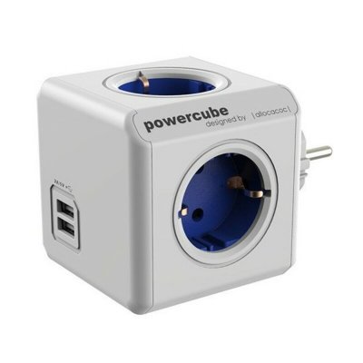 Allocacoc Multipluggskube Power Cube 1202BL/DEOUPC USB Hvit