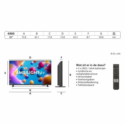Philips Smart TV 32PFS6900/12 Full HD 32" LED HDR Svart