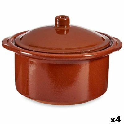Casserole with Lid Baked clay 1,5 L 22 x 14,5 x 20 cm (4 Units)