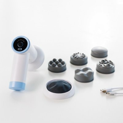 InnovaGoods Oppladbar 6-i-1 anti-cellulitt massasjepistol CellyGun Hvit