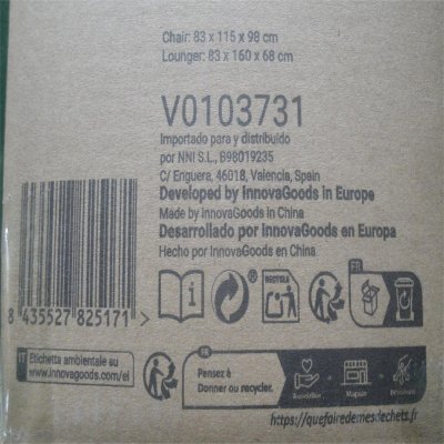 InnovaGoods Sammenleggbar Liggecampingstol Kampfort (Fikset C) Svart Bomull