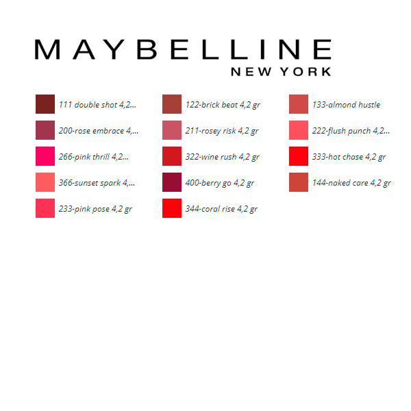 g) Sensational Lipstick Color Maybelline (4,2